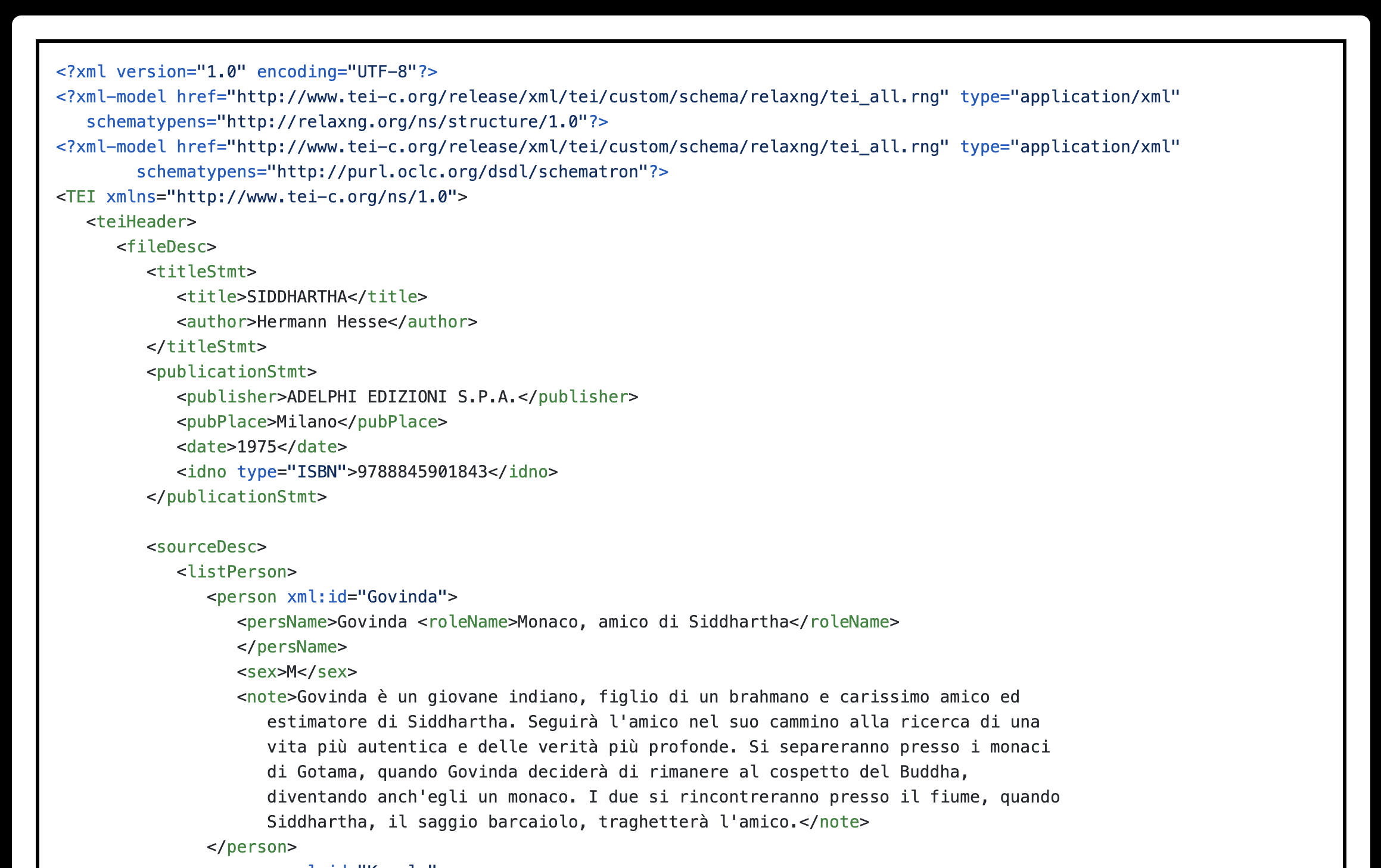 Siddharta XML TEI